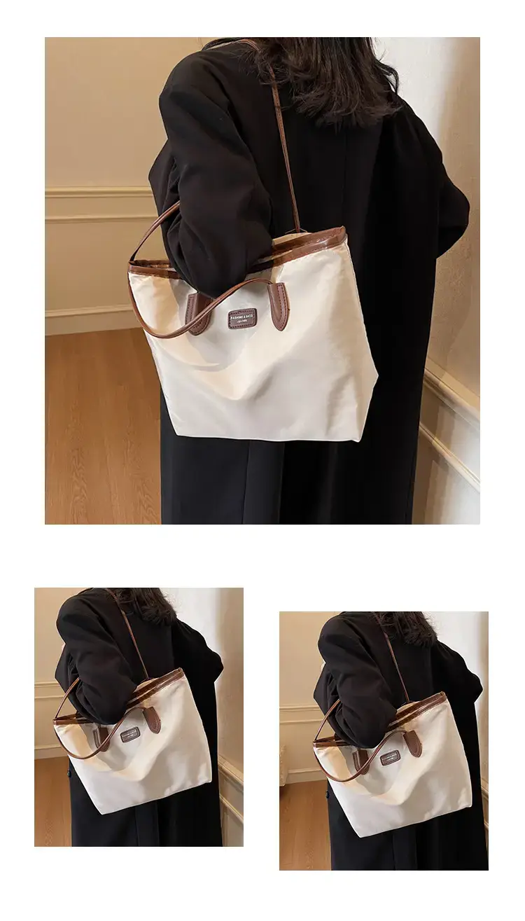 Women's Waterproof Underarm Tote Bag Black Large Capacity — feature 19