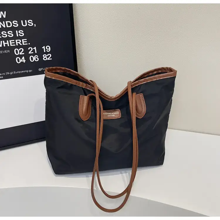 Women's Waterproof Underarm Tote Bag Black Large Capacity — feature 28