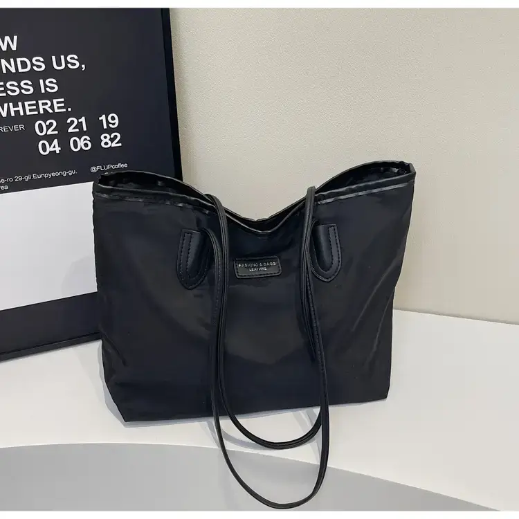 Women's Waterproof Underarm Tote Bag Black Large Capacity — feature 29
