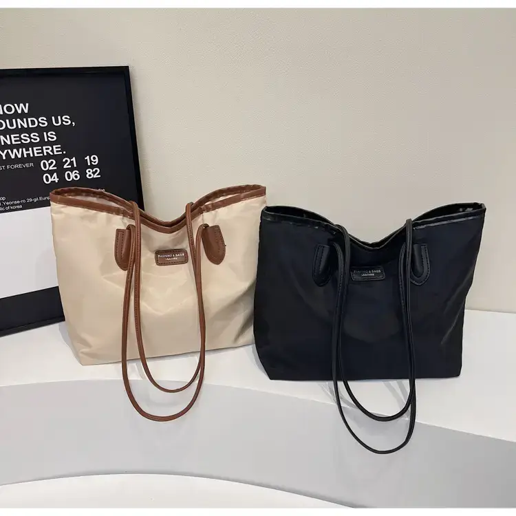 Women's Waterproof Underarm Tote Bag Black Large Capacity — feature 31