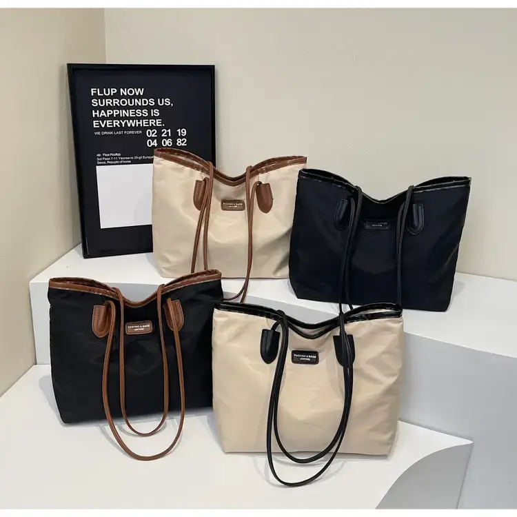Women's Waterproof Underarm Tote Bag Black Large Capacity — feature 32