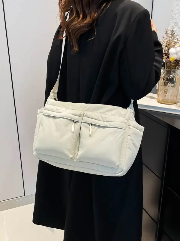 Green Puffer Satchel Shoulder Bag for Women - Image 8