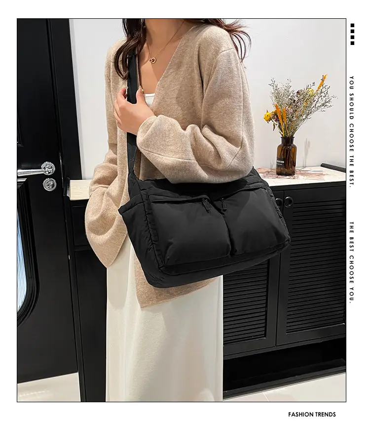 Green Puffer Satchel Shoulder Bag for Women — feature 1