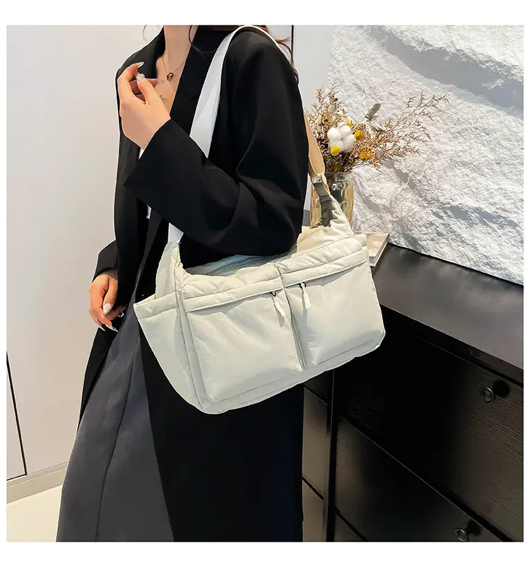 Green Puffer Satchel Shoulder Bag for Women — feature 25
