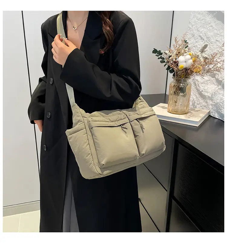 Green Puffer Satchel Shoulder Bag for Women — feature 30