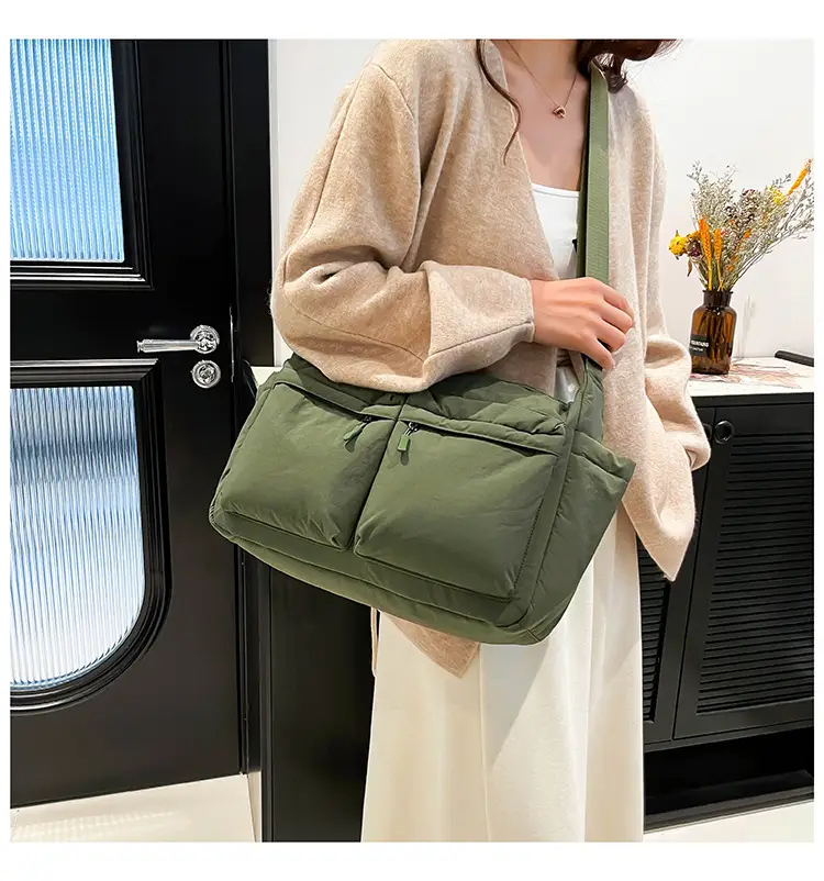 Green Puffer Satchel Shoulder Bag for Women — feature 37