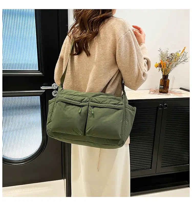 Green Puffer Satchel Shoulder Bag for Women — feature 38