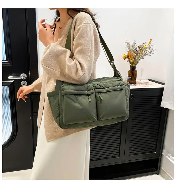 Green Puffer Satchel Shoulder Bag for Women — feature 39