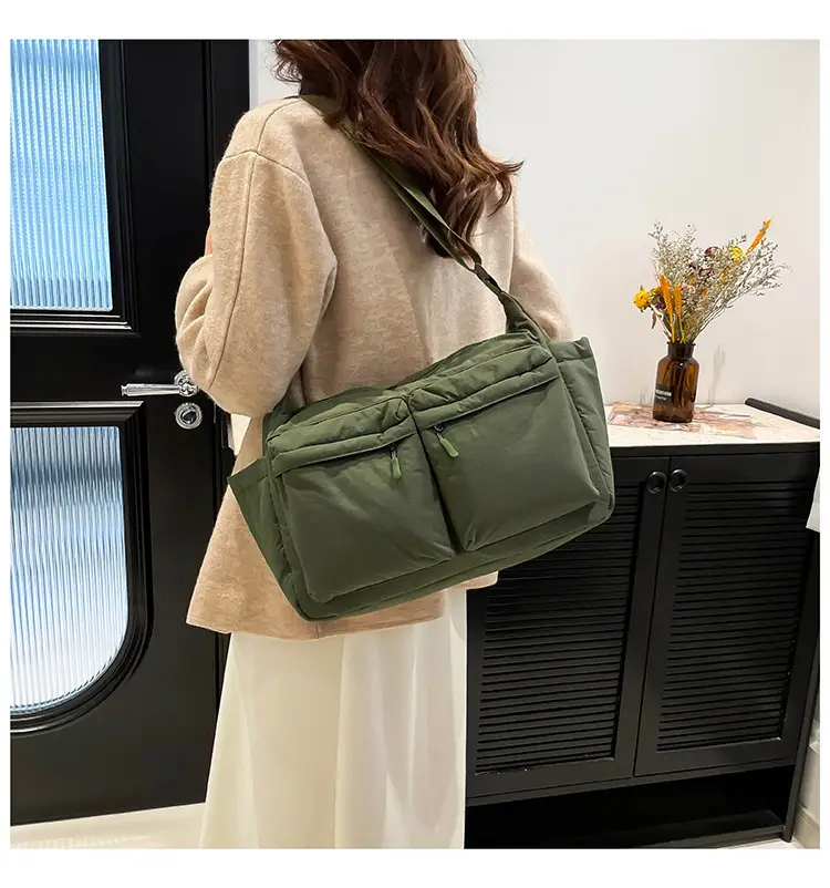 Green Puffer Satchel Shoulder Bag for Women — feature 40