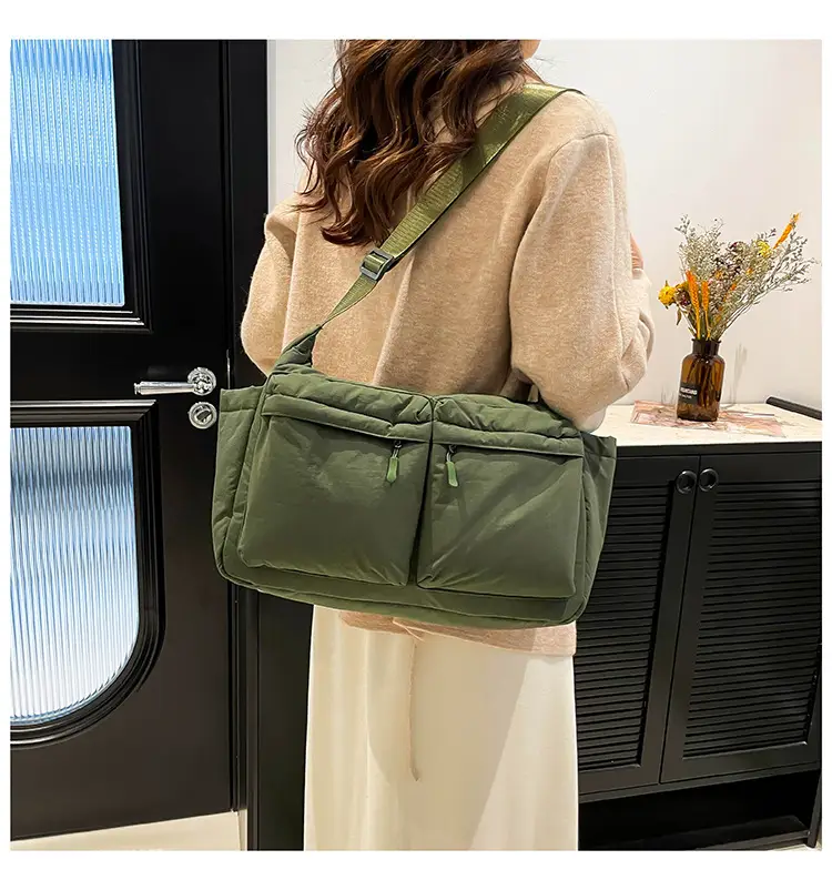 Green Puffer Satchel Shoulder Bag for Women — feature 41