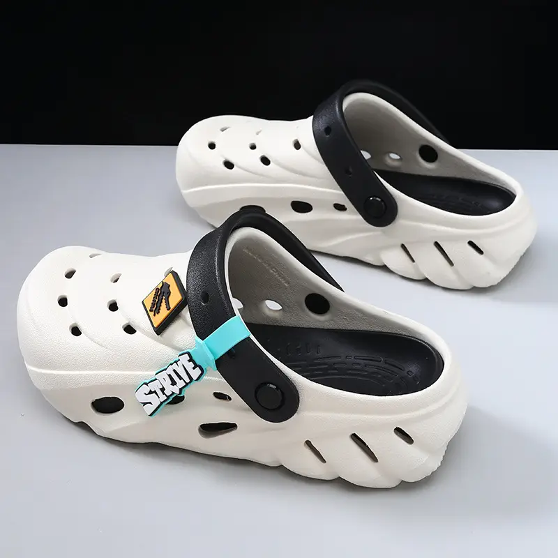 Dung-feeling Hole Shoes Women's Summer Breathable Height-increasing Slippers Non-slip Thick-soled EVA Non-stinky Feet Beach Baotou Slippers - Image 7