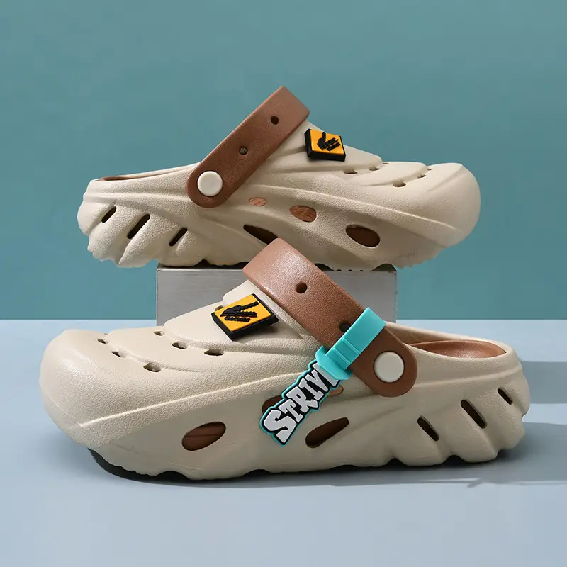 Dung-feeling Hole Shoes Women's Summer Breathable Height-increasing Slippers Non-slip Thick-soled EVA Non-stinky Feet Beach Baotou Slippers - Image 8