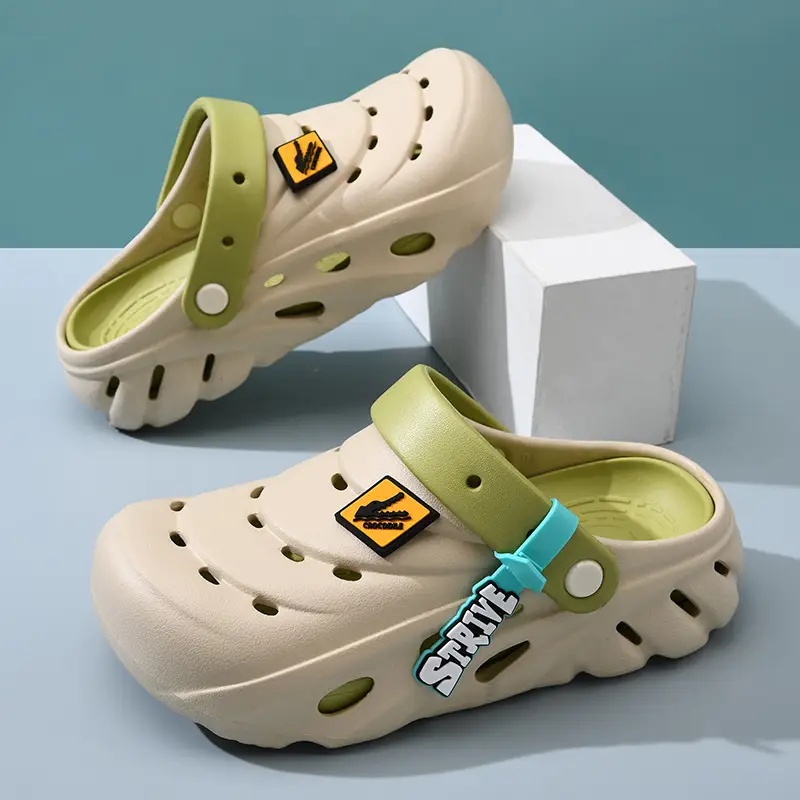 Dung-feeling Hole Shoes Women's Summer Breathable Height-increasing Slippers Non-slip Thick-soled EVA Non-stinky Feet Beach Baotou Slippers - Image 9