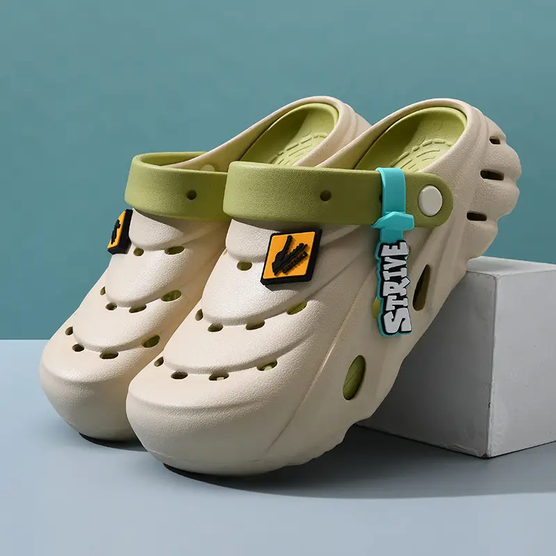 Dung-feeling Hole Shoes Women's Summer Breathable Height-increasing Slippers Non-slip Thick-soled EVA Non-stinky Feet Beach Baotou Slippers - Image 2