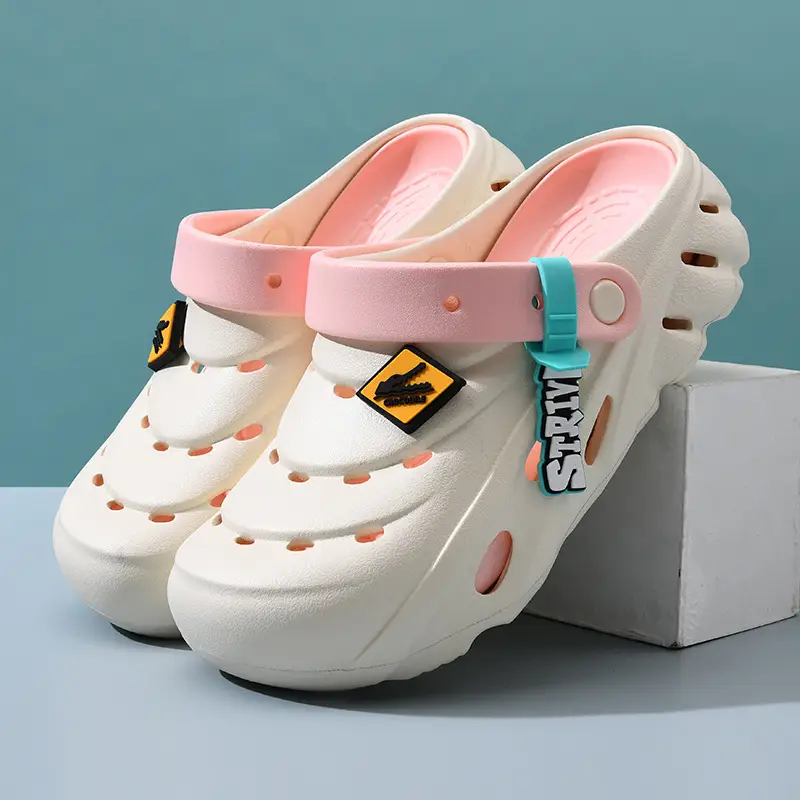 Dung-feeling Hole Shoes Women's Summer Breathable Height-increasing Slippers Non-slip Thick-soled EVA Non-stinky Feet Beach Baotou Slippers - Image 4