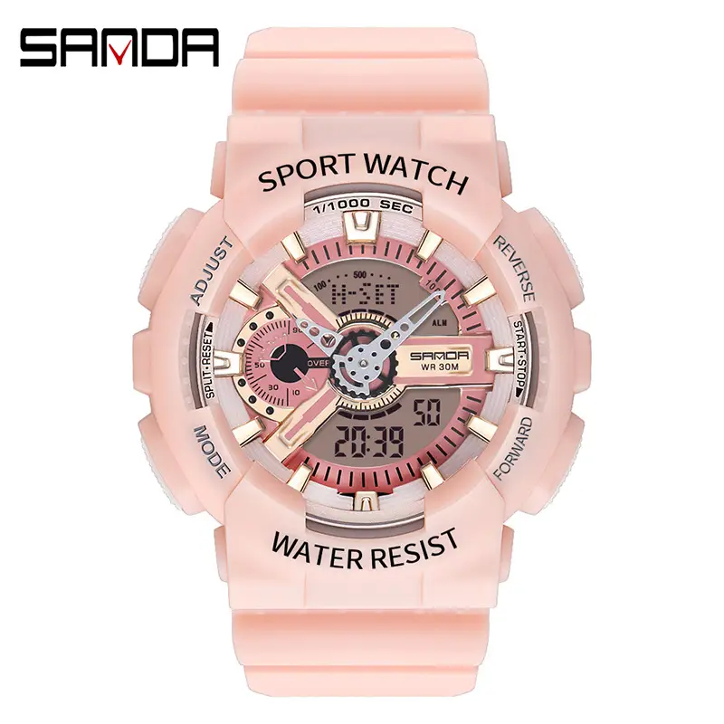 Sanda Multifunctional Sport Watch with Digital Display & Water Resistant