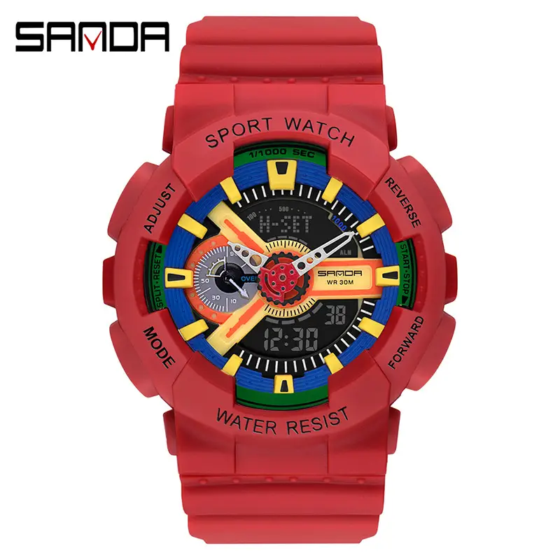 Sanda Multifunctional Sport Watch with Digital Display & Water Resistant