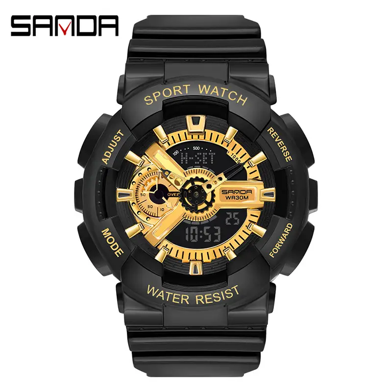 Sanda Multifunctional Sport Watch with Digital Display & Water Resistant