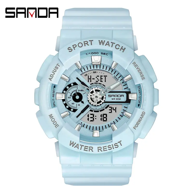 Sanda Multifunctional Sport Watch with Digital Display & Water Resistant