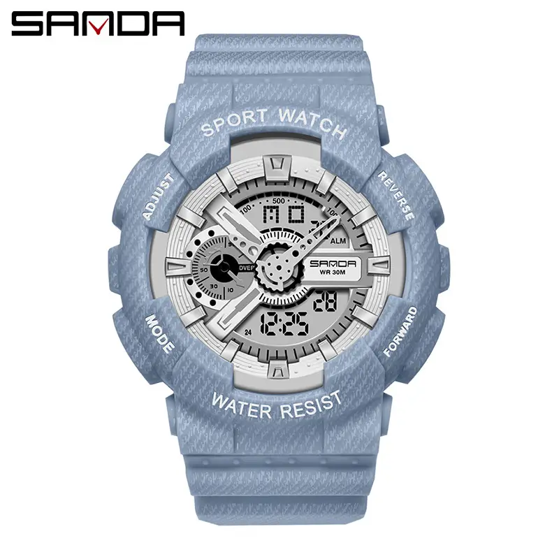 Sanda Multifunctional Sport Watch with Digital Display & Water Resistant