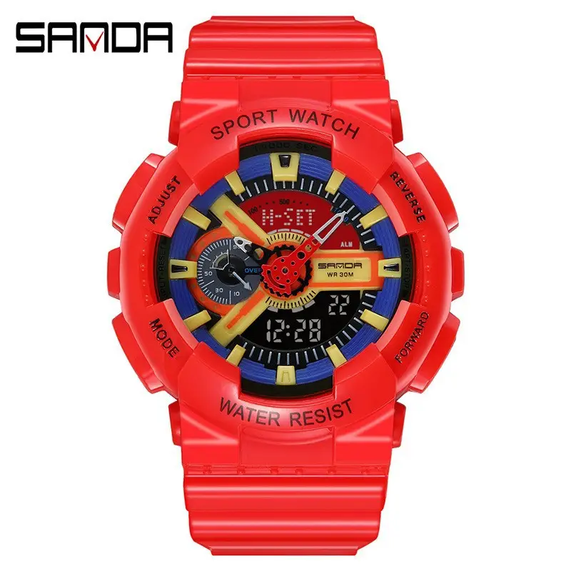 Sanda Multifunctional Sport Watch with Digital Display & Water Resistant
