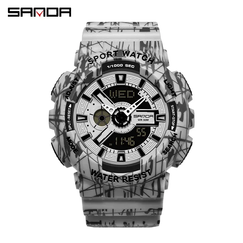 Sanda Multifunctional Sport Watch with Digital Display & Water Resistant