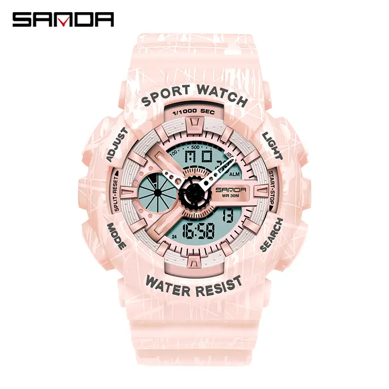 Sanda Multifunctional Sport Watch with Digital Display & Water Resistant