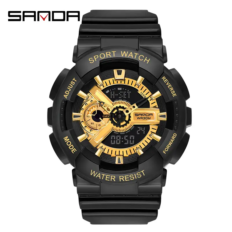 Sanda Multifunctional Sport Watch with Digital Display & Water Resistant