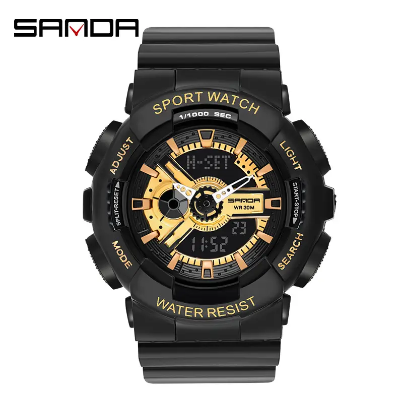Sanda Multifunctional Sport Watch with Digital Display & Water Resistant