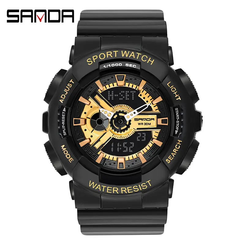 Sanda Multifunctional Sport Watch with Digital Display & Water Resistant