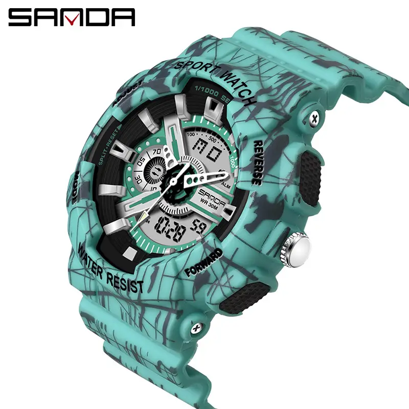 Sanda Multifunctional Sport Watch with Digital Display & Water Resistant