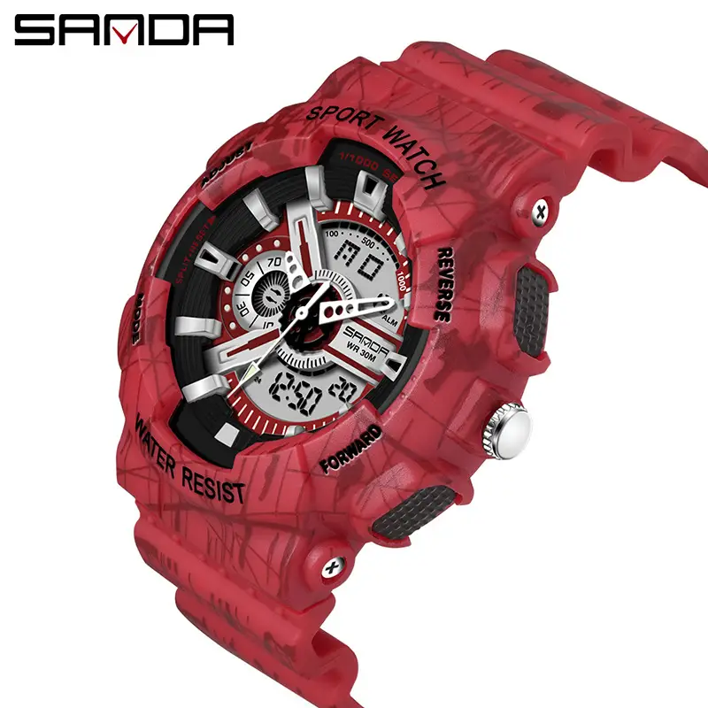 Sanda Multifunctional Sport Watch with Digital Display & Water Resistant