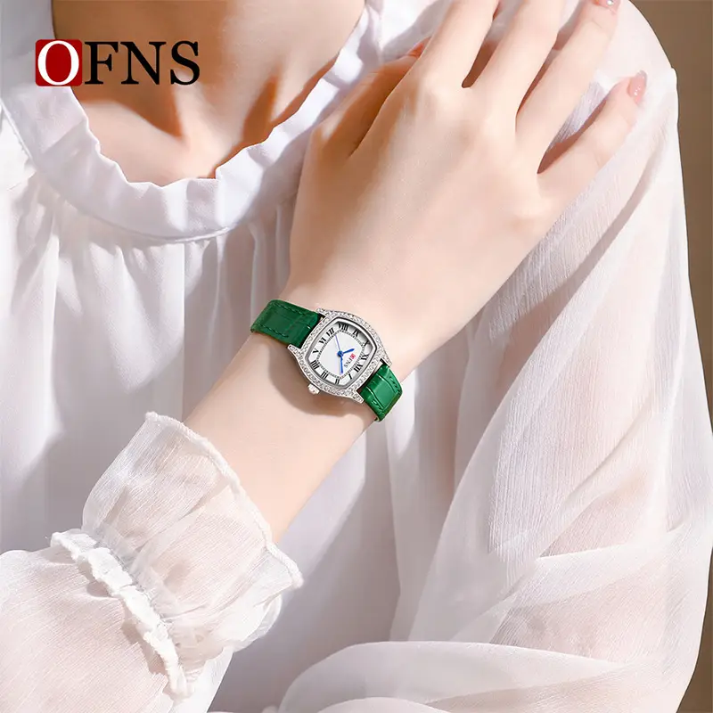 Women's Quartz Watch with Diamonds & Leather Belt - Image 11