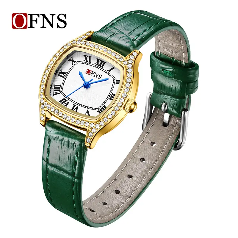 Women's Quartz Watch with Diamonds & Leather Belt - Image 13