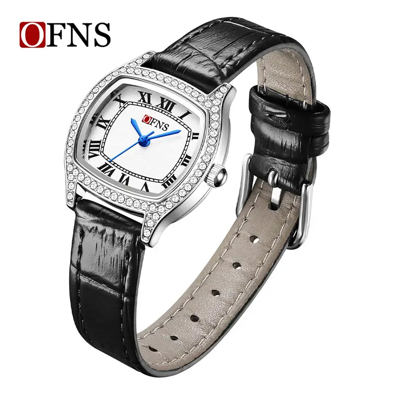 Women's Quartz Watch with Diamonds & Leather Belt - Image 7