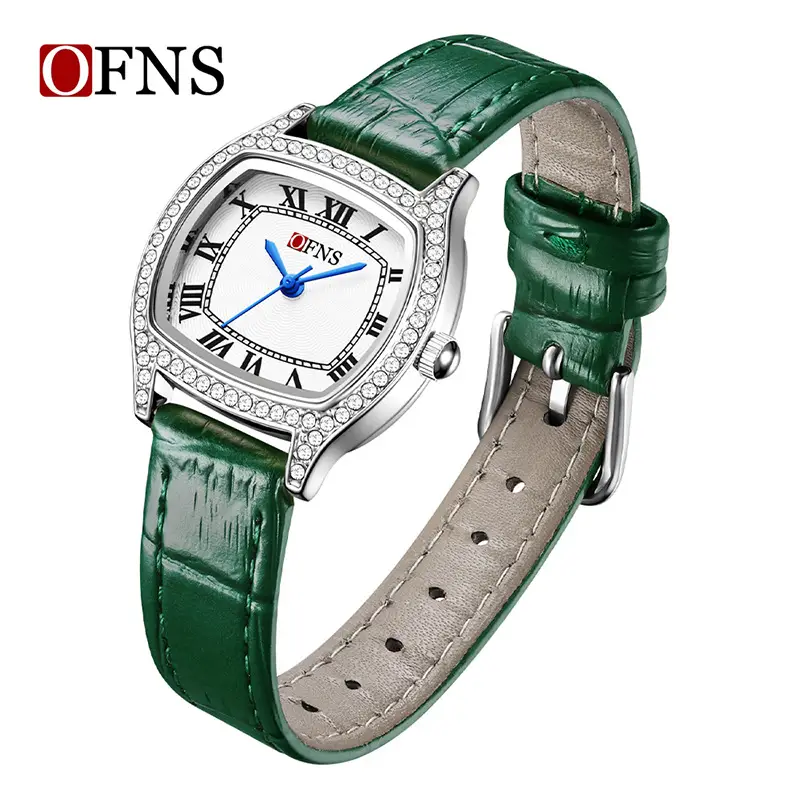 Women's Quartz Watch with Diamonds & Leather Belt - Image 8