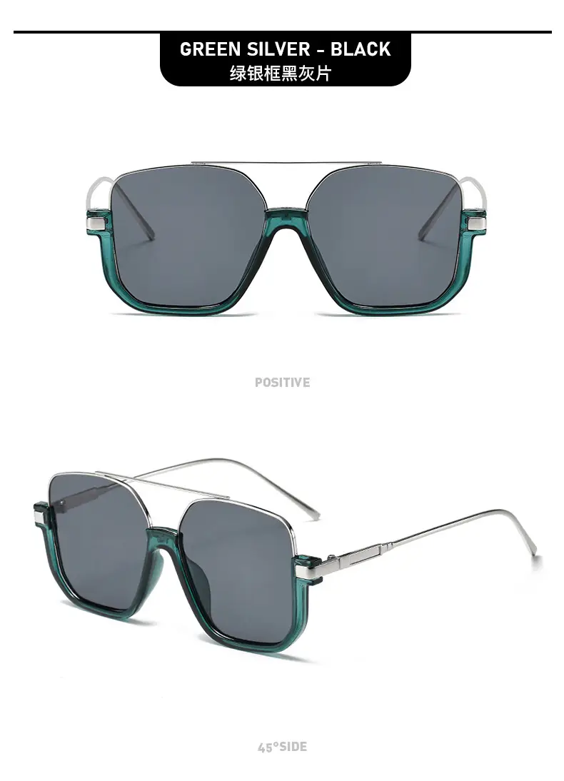 High-Grade Retro Black Double Beam Sunglasses for Men Women — feature 14