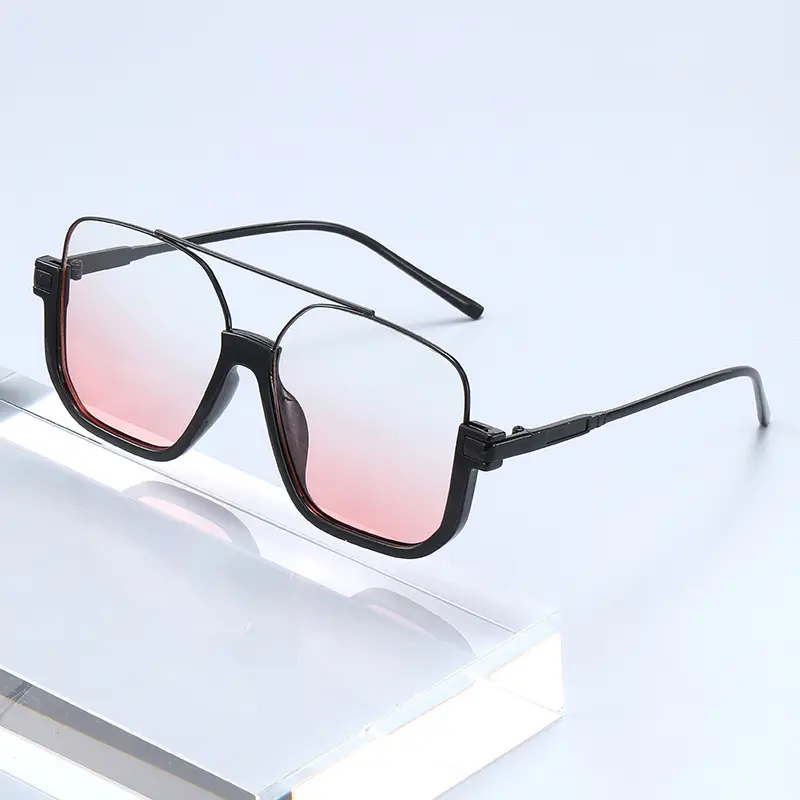 High-Grade Retro Black Double Beam Sunglasses for Men Women