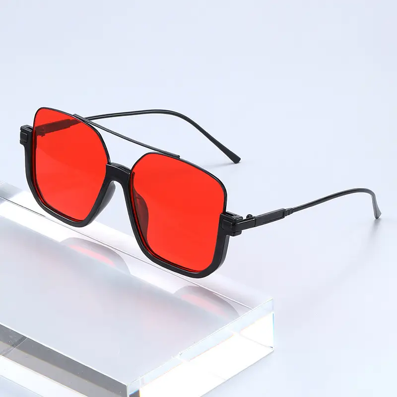 High-Grade Retro Black Double Beam Sunglasses for Men Women