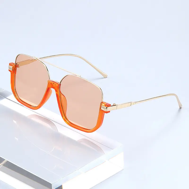 High-Grade Retro Black Double Beam Sunglasses for Men Women