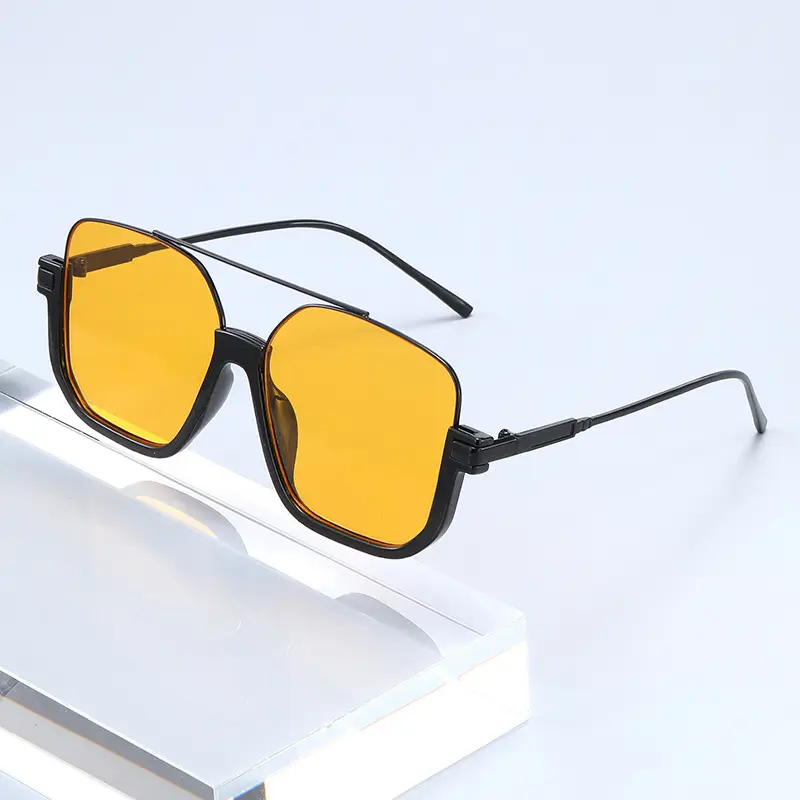 High-Grade Retro Black Double Beam Sunglasses for Men Women