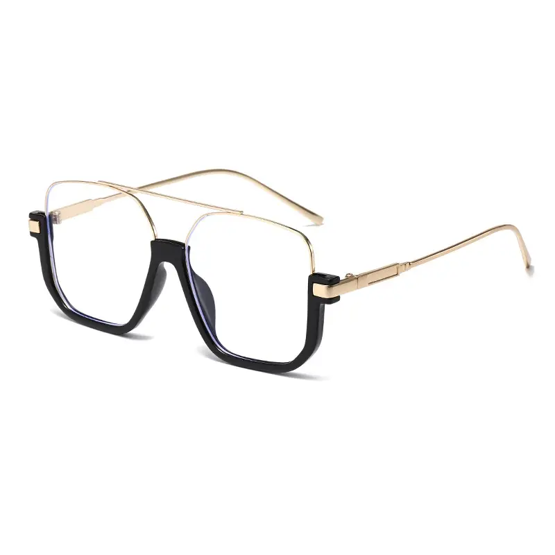 High-Grade Retro Black Double Beam Sunglasses for Men Women