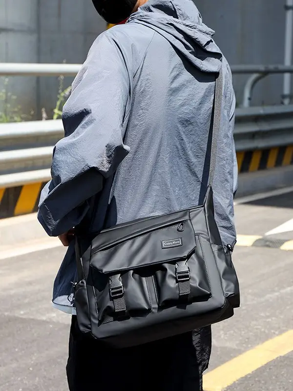 Large Capacity Grey Crossbody Backpack for Business & Travel - Image 5