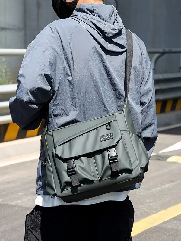 Large Capacity Grey Crossbody Backpack for Business & Travel - Image 6