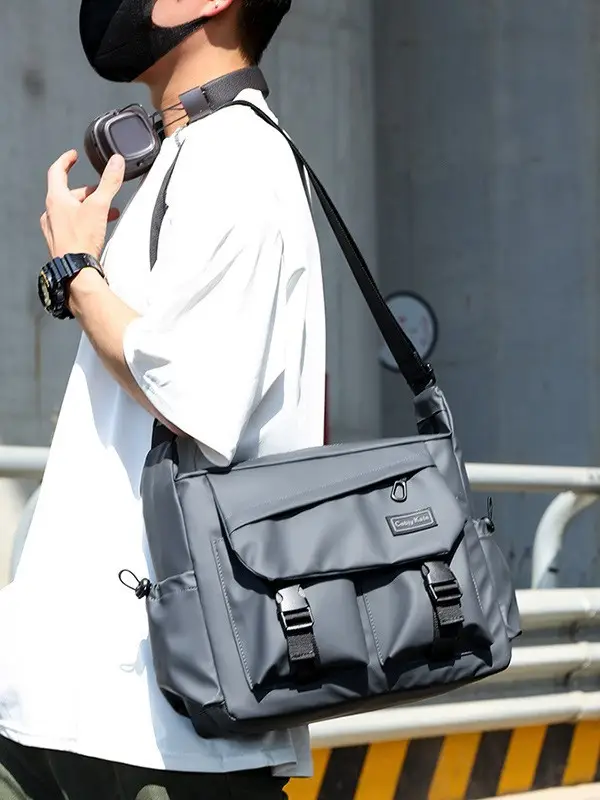 Large Capacity Grey Crossbody Backpack for Business & Travel - Image 7