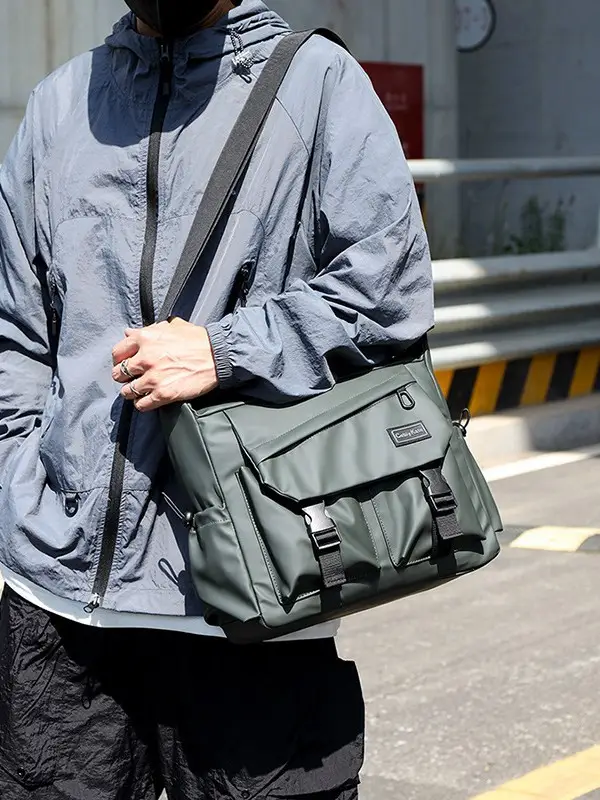 Large Capacity Grey Crossbody Backpack for Business & Travel - Image 8