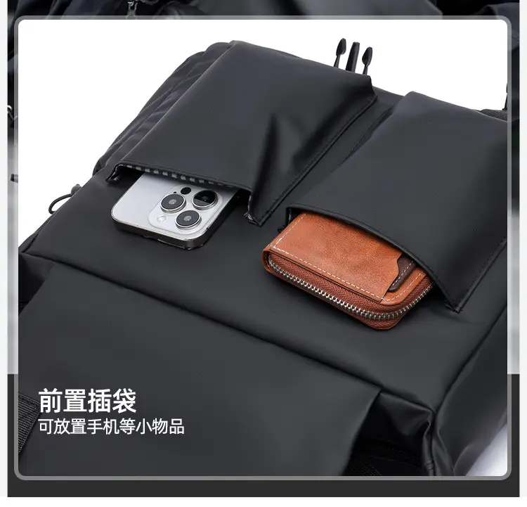 Large Capacity Grey Crossbody Backpack for Business & Travel — feature 11