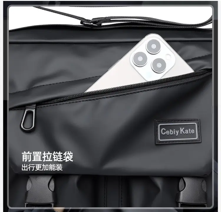 Large Capacity Grey Crossbody Backpack for Business & Travel — feature 9