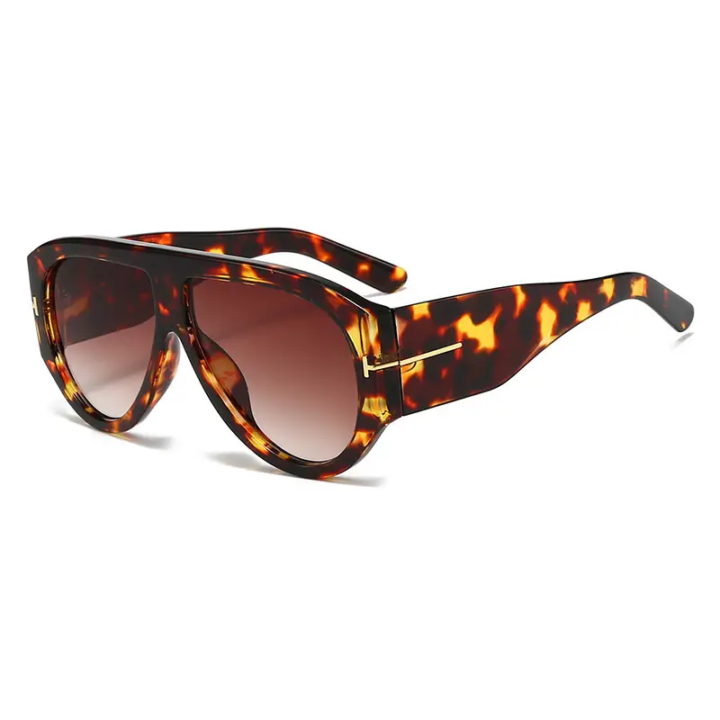 Large Frame Aviator Sunglasses Green Flame UV Resistant - Image 7