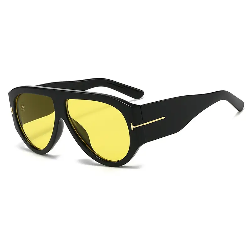 Large Frame Aviator Sunglasses Green Flame UV Resistant - Image 2